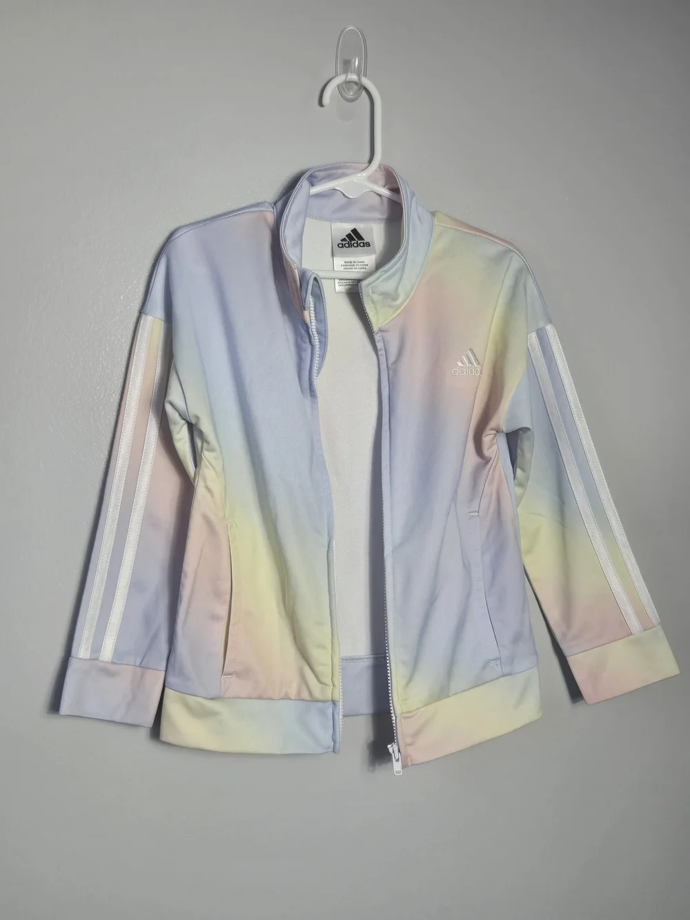 adidas Toddler Girls Pastel Tie Dye Watercolor Track Jacket Kids Size 4